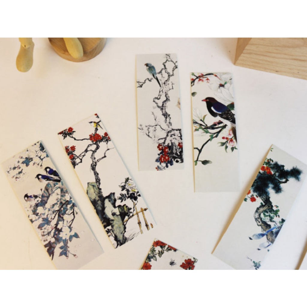 

[PER BOX] Pembatas Buku / Paper Bookmark Nature Painting