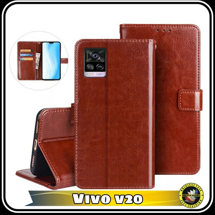 casing Vivo V20 V 20 FlipCase Dompet kulit Premium Wallet