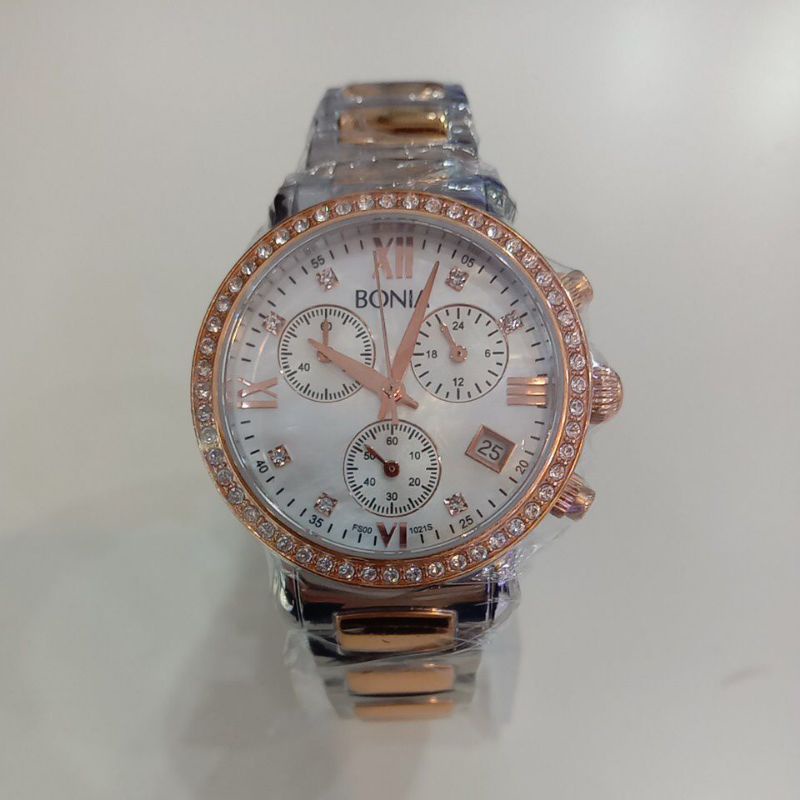 jam tangan wanita BONIA B10121-2653S WHT-MOP/RG ORIGINAL