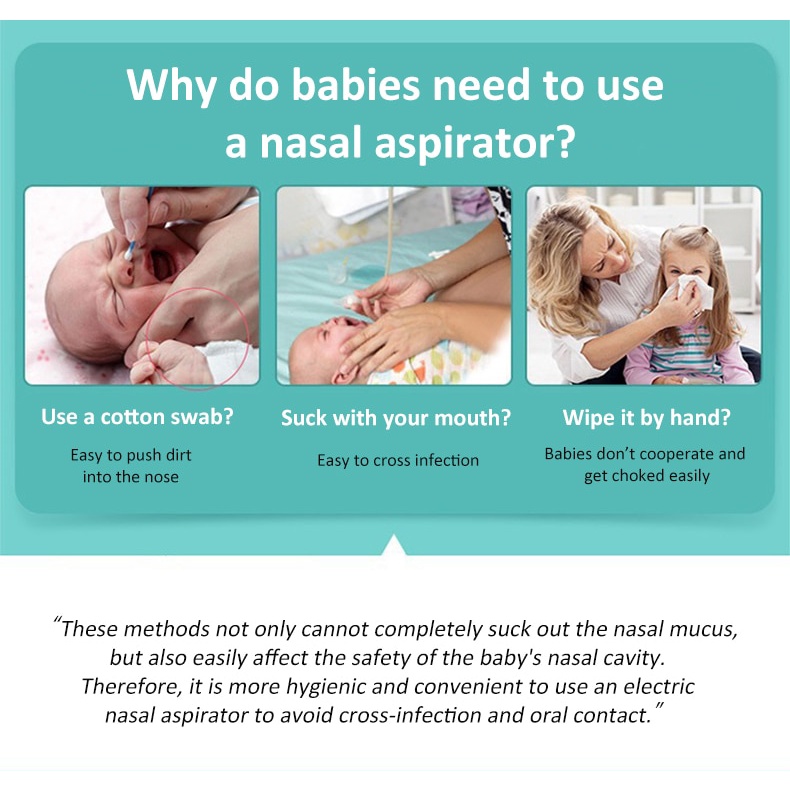 Baby Nasal Aspirator Pembersih Hidung Bayi Elektrik Alat Penyedot Ingus Tersumbat Anak Nose Cleaner