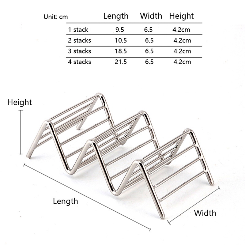 Rak Stand Holder Taco Makanan Meksiko 1-4 Slot Bahan Stainless Steel