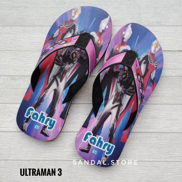 Sandal Custom Nama Karakter ULTRAMANN anak/Dewasa Free Custom Suka Suka