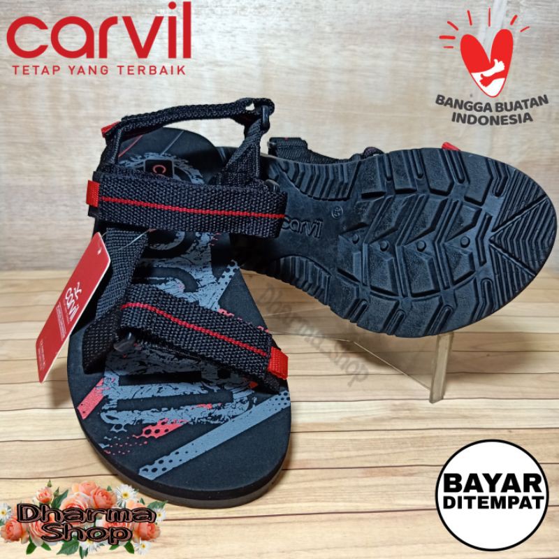 SENDAL GUNUNG PRIA ORIGINAL CARVIL ARGHA-GM BLACK / RED GREY ROYAL BLUE SANDAL DEWASA