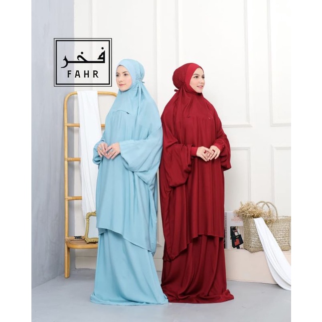 Mukena Atas bawah Fahr/mukena malaysia/mukena fahr potongan/mukena potongan/mukena berlengan