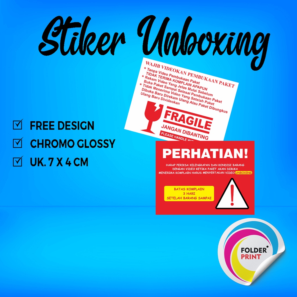 Stiker Unboxing Video Label Paket Olshop