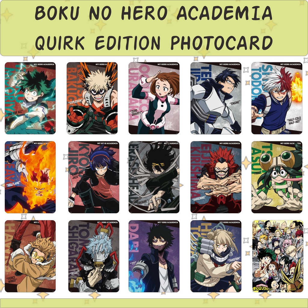 BOKU NO HERO ACADEMIA QUIRK EDITION PHOTOCARD ANIME