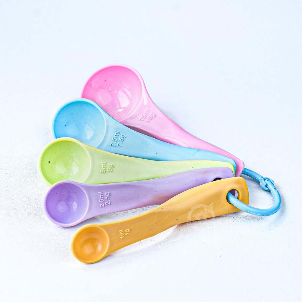 Colourful 5 in 1 Spoon Set / Sendok Takar Warna Warni