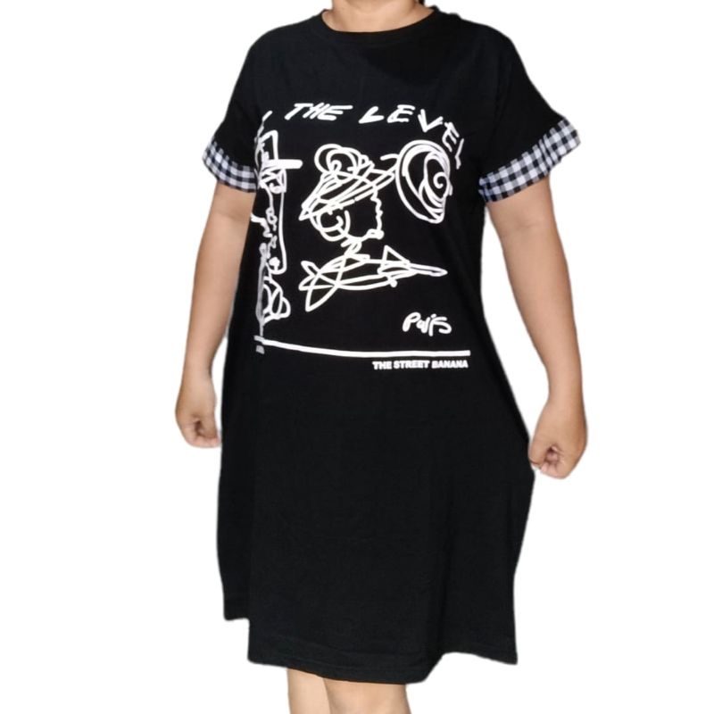 (LD 115-130cm) XL XXL XXXL DRESS CASUAL DRESS SPANDEX RAYON DRESS JUMBO DRESS BIGSIZE