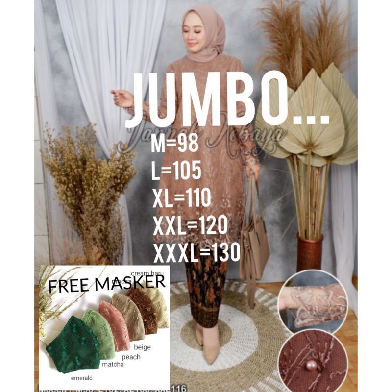 KEBAYA JUMBO LD 130 BIG SIZE/KEBAYA TULLE MUTIARA/BAJU KEBAYA