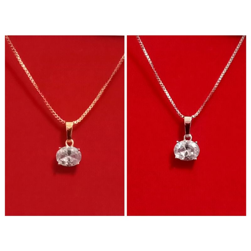 RJJ203. Kalung xuping wanita lapis emas dgn mata zircon ukuran 45 cm itali