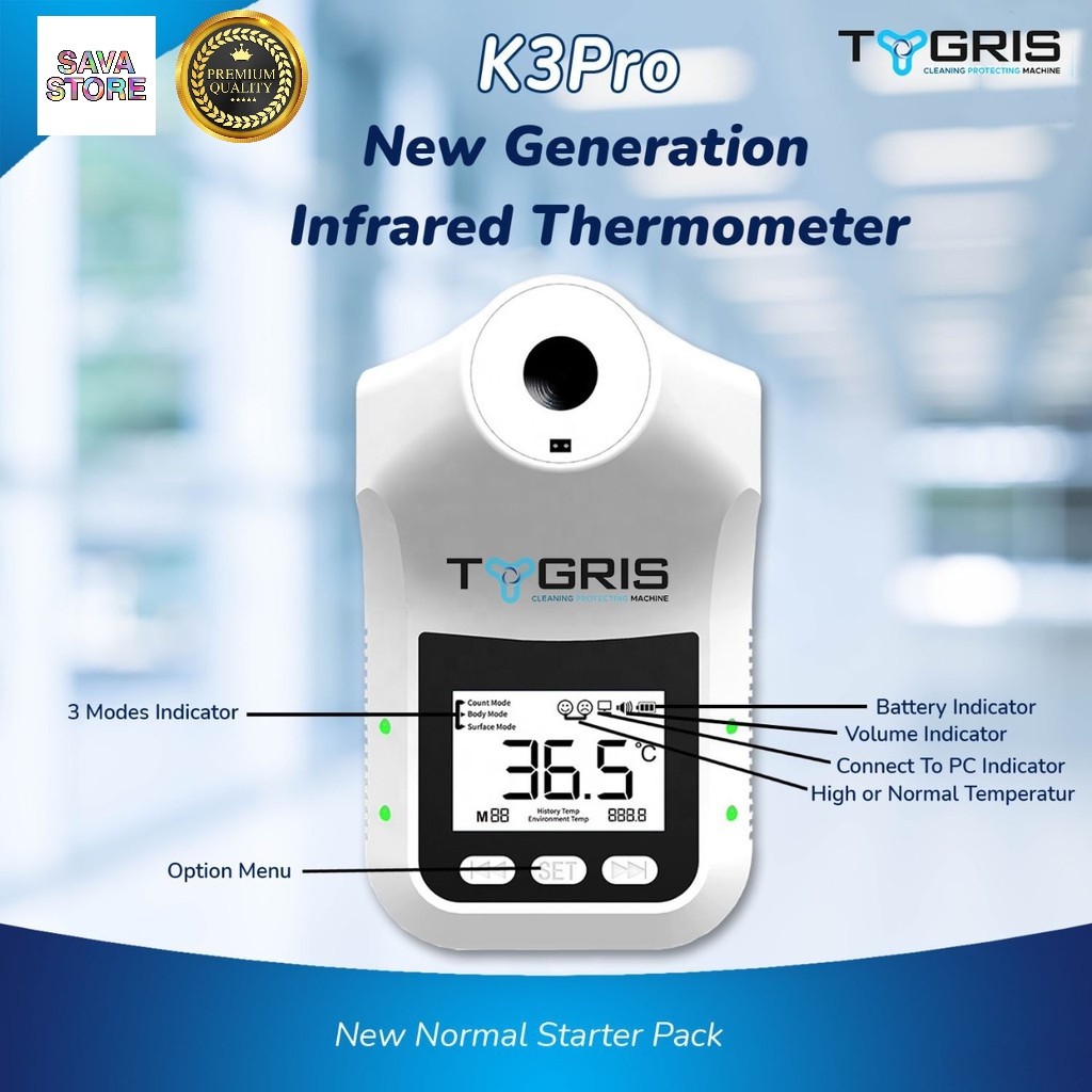 K3 Thermometer Pro non contact infrared sudah termasuk stand tripod