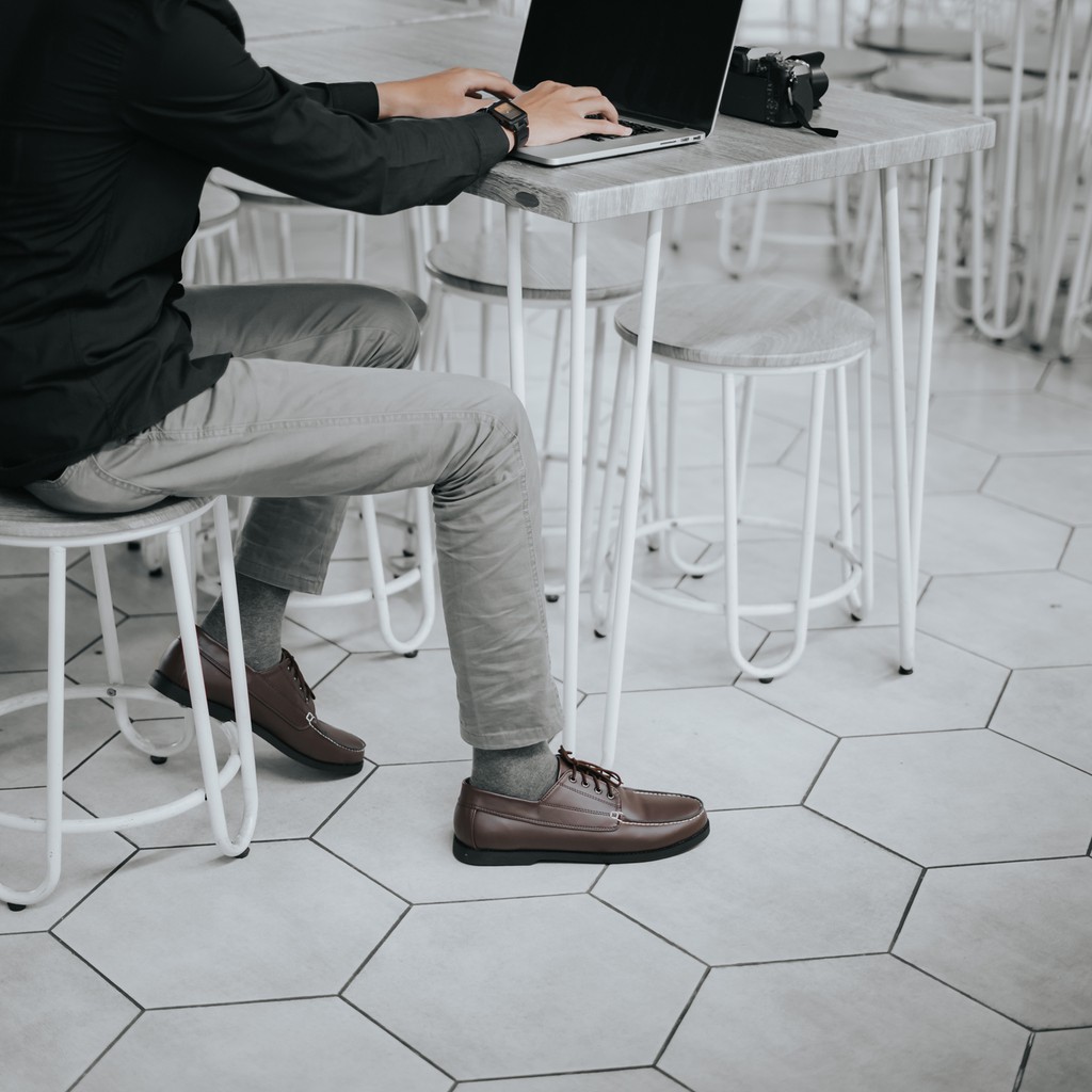 BENOA BROWN |FORIND x Footure| Sepatu Derby Santai Kasual Kerja Kantor Kuliah Pria/Cowok - Laces