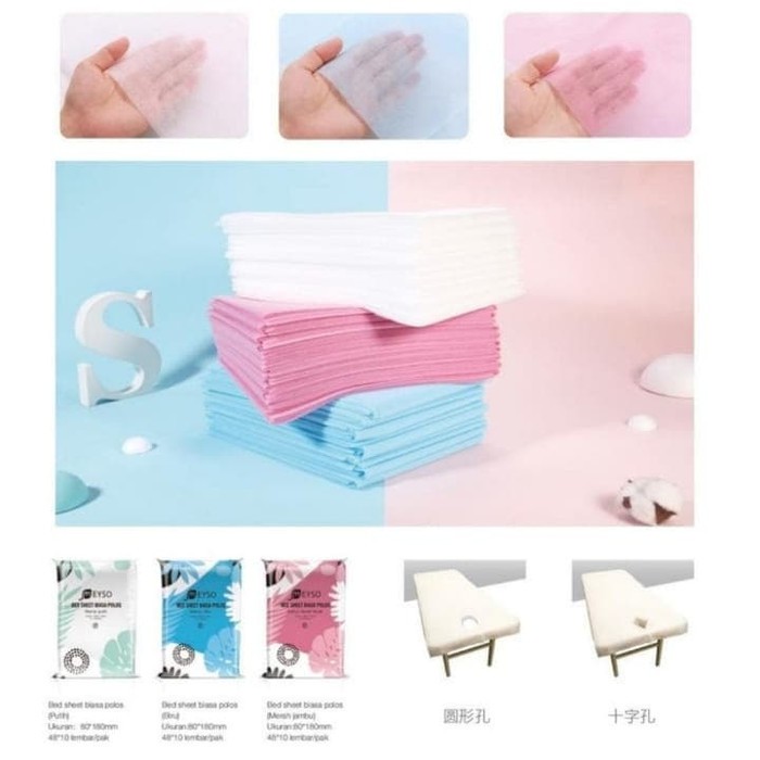 Disposable Bed Sheet Alas sprei Hotel Rumah Sakit salon bahan Masker ( dapat 1 Pack 10 Lembar )