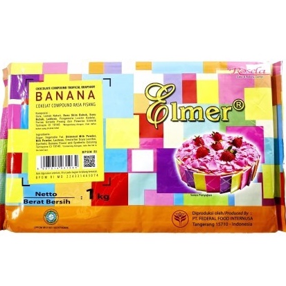 

[1batang] Elmer Banana 165gr (dari kemasan 1kg) Cokelat Batangan Warna Kuning Rasa Pisang