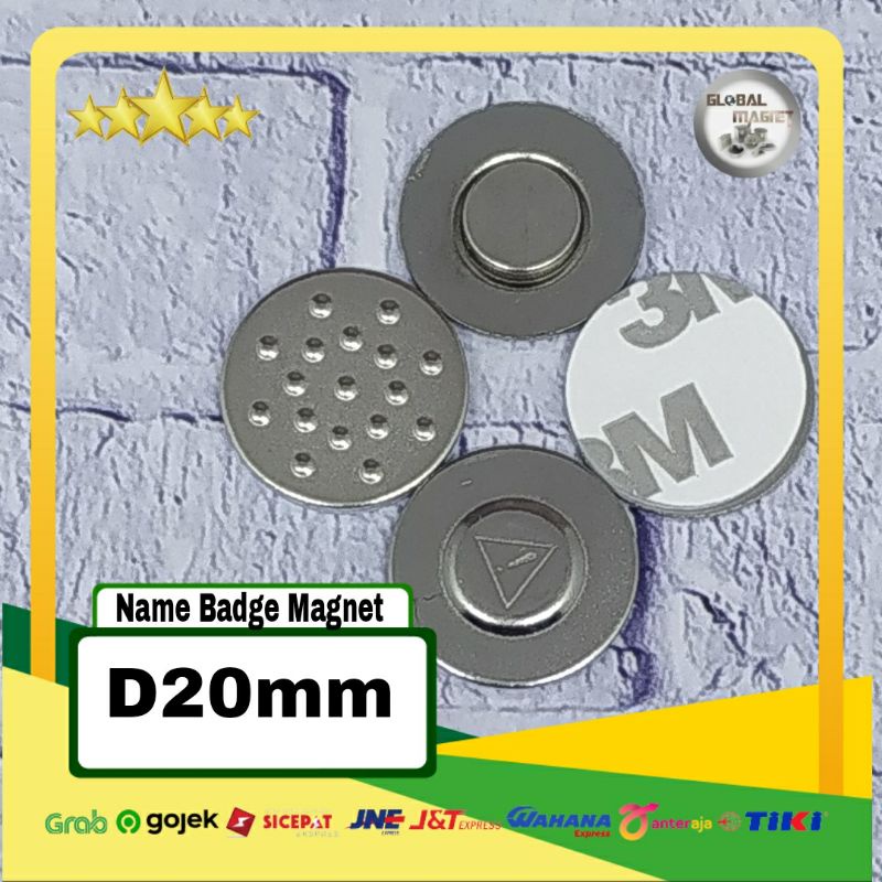 Magnet Nama 3M / D20mm/1set (plat magnet dan plat besi 3M)