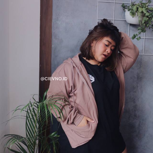 HOODIE ZIPPER POLOS MOCCA SIZE M - XXXL