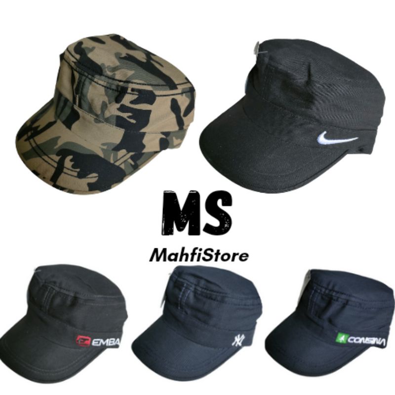 COD Topi Komando bordir Topi comando Militer Jahit Rantai loreng Polos Bordir Keren
