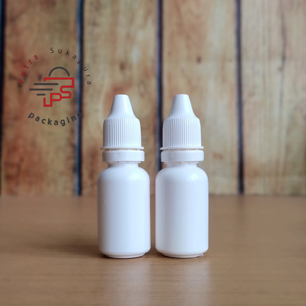 botol tetes 15ml segel / botol tetes 15ml putih tutup segel / botol tetes 15ml hdpe