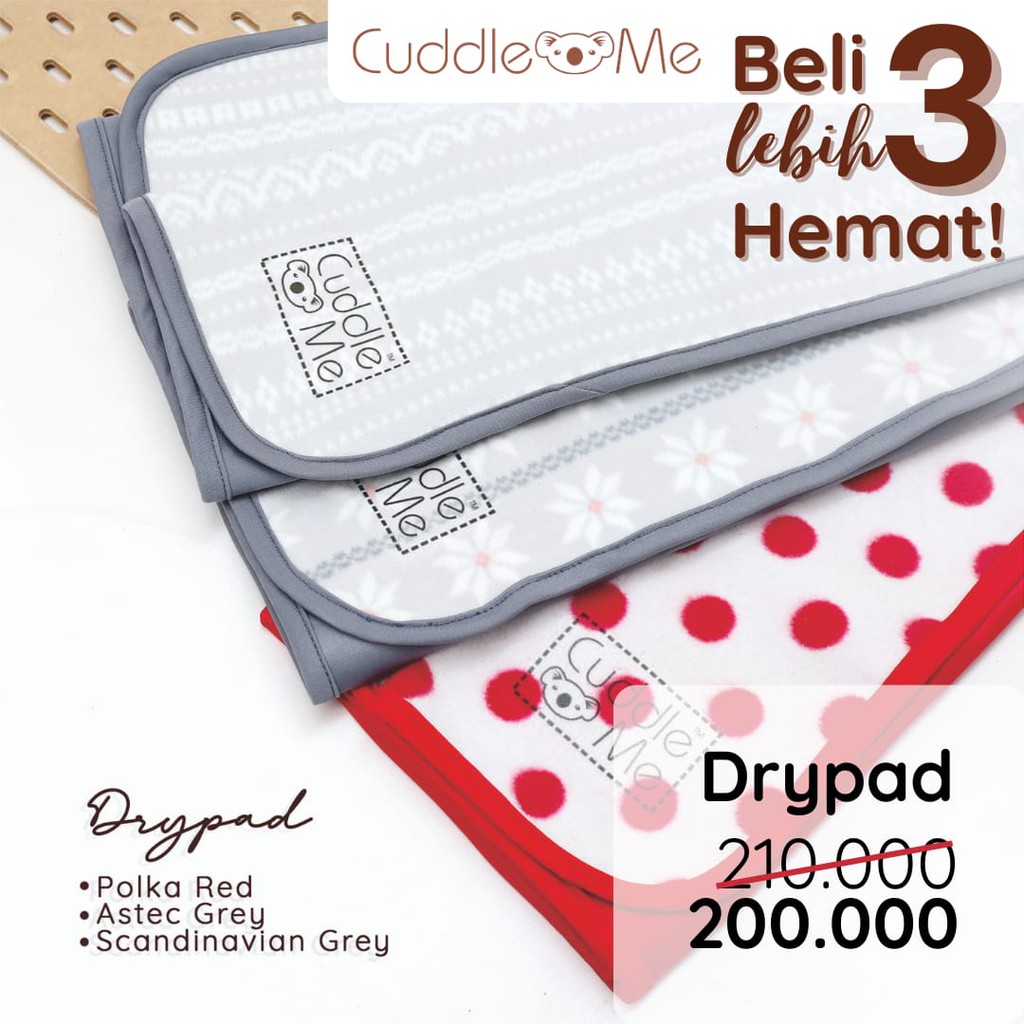 Cuddle Me Drypad Newborn Lansia Perlak Waterproof Alas Bermain Anak SNI Nyaman BERGARANSI