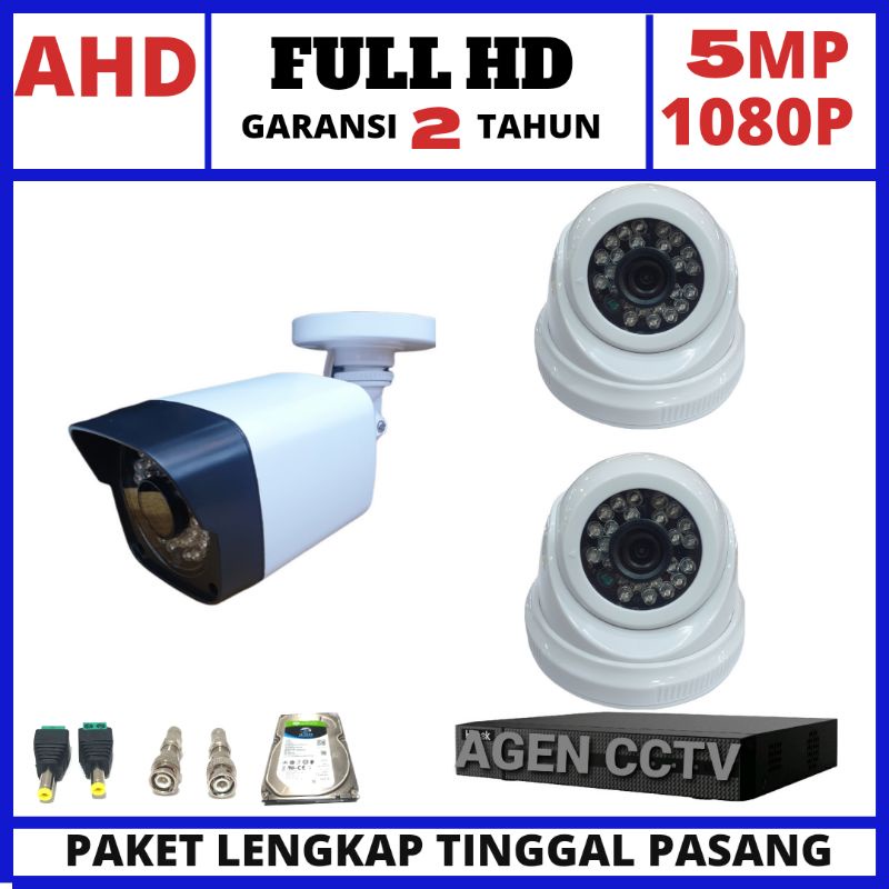 PAKET CCTV 4 CHANNEL 3 KAMERA LENSA 5MP 1080P FULL HD IR SONY