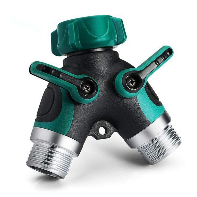 2 Way Distributor For Garden Hose Faucet Adapter Set With 4 Rubber