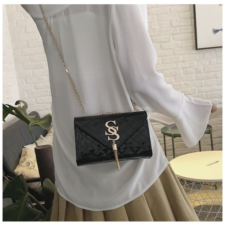 LJY39 Tas Korea Selempang Wanita SS Double S Shoulder Bag Murah Impor TKM