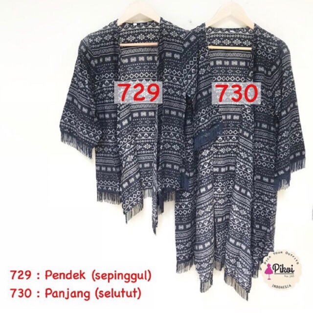 Outer cardigan wanita lengan panjang oversize / long cardigan murah / cardigan hitam bohemian fringe