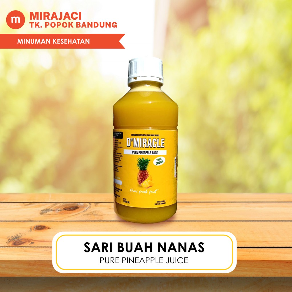 

sari buah d'Miracle Pure Pineapple/Sari Buah Nanas 250 ml 500 ml 1000 ml segar manis promo