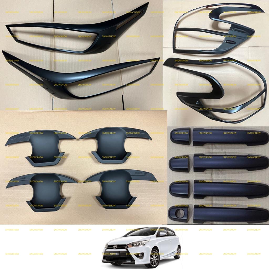 Paket Garnish Lampu Depan Belakang Outer Handle Cover Grand Yaris 2014 2017 Hitam