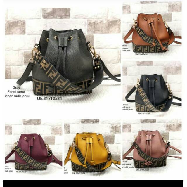 Tas wanita Fendi serut uk 21x12x24
