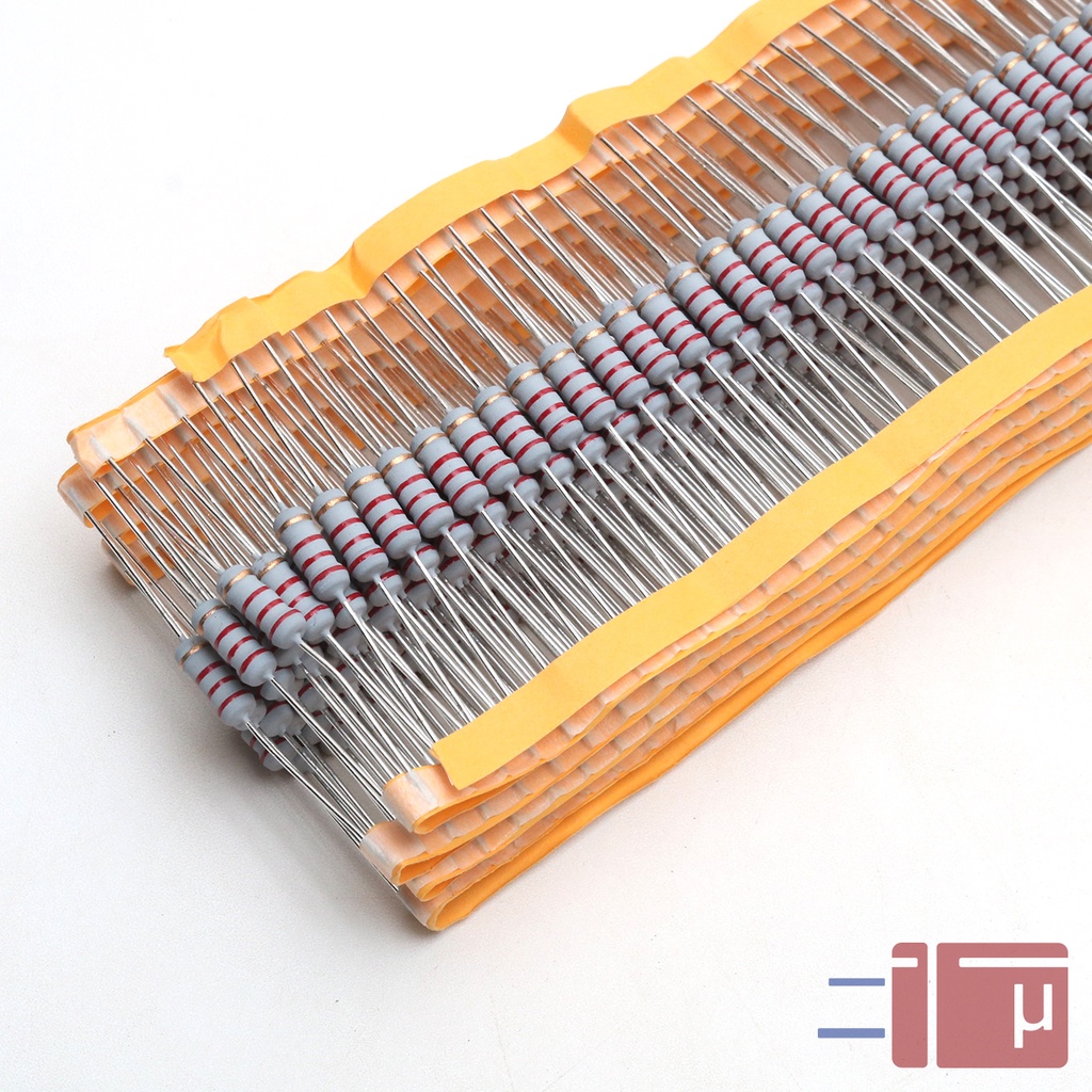 x10 Resistor 2K2 2.2K 1W Metal Oxide 5% Taiwan Kaki Tembaga