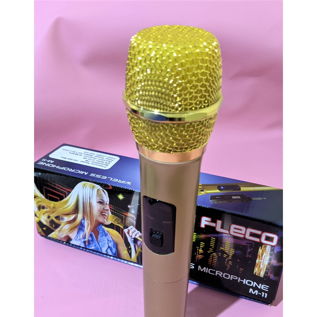 MIc Wireless Professional Microphone Gold Lux Karaoke Fleco M-12 Double M-11 Single Original M11 M12 M13 M-13