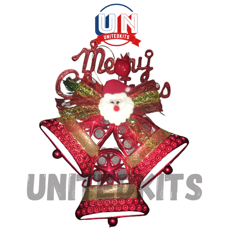 AKSESORIS NATAL GANTUNGAN NATAL MOTIF SANTA LONCENG HIASAN NATAL GANTUNGAN PINTU - HIASAN POHON NATAL - JT21-A 81029 / JT20-L123 - MERRY CHRISTMAS DECORATION UNITEDKITS