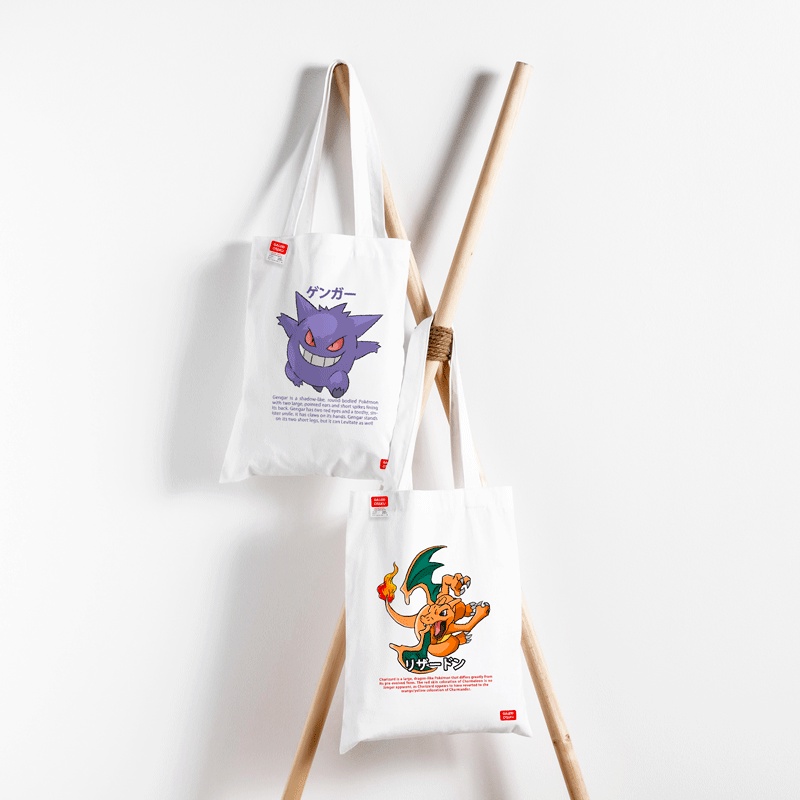 POKEMON Totebag Kanvas Premium / Charizard Totebag / Gengar Totebag