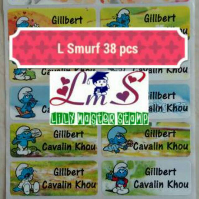 

Label Nama Anak Waterproof Anti Air Smurfs