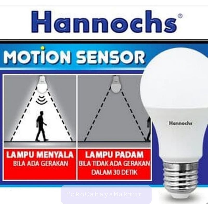 Lampu Led Sensor Gerak 5w,9w,13w - Motion Sensor Gerak Hannochs