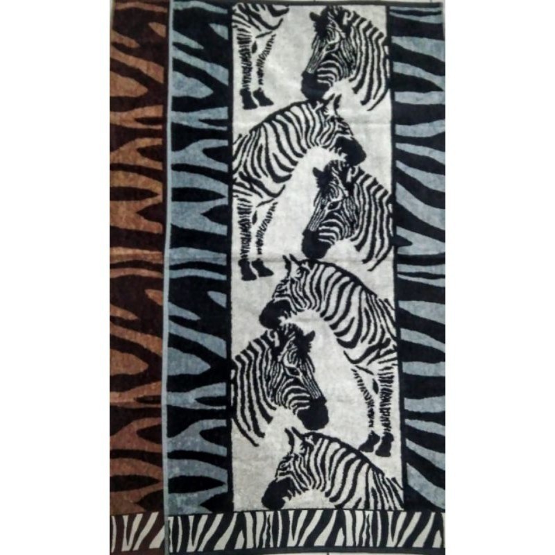 Handuk mandi Natural motif Animal Zebra Tiger Jerapah bahan katun Lembut