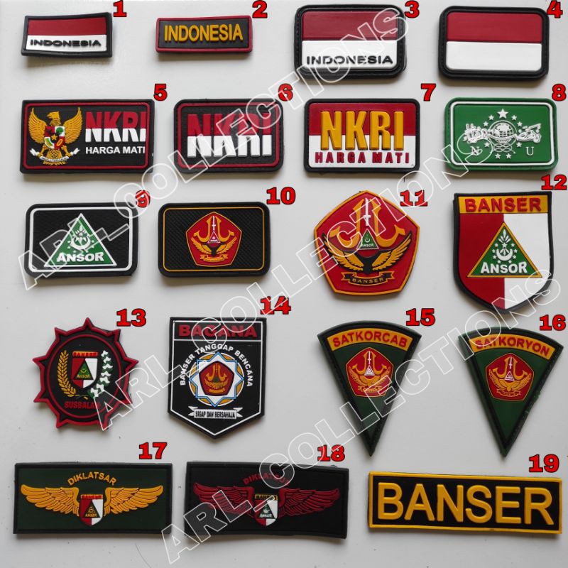 PATCH RUBBER LOGO BANSER ANSOR NU/TEMPELAN EMBLEM KARET VELCRO PEREKAT