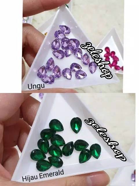 TEARDROP MINI CRYSTAL SIZE 7*10mm / HIASAN TASBIH DIGITAL/NAIL ART/DECOCASE