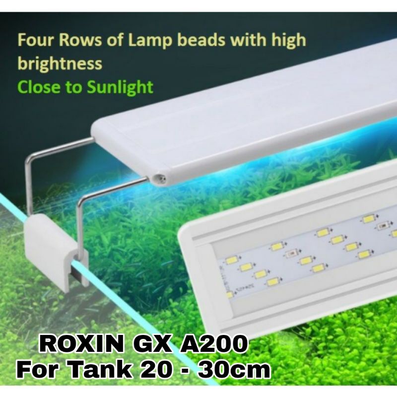 LAMPU GANTUNG LED AQUARIUM ROXIN GX A200 Biru Putih / For Tank 20-30cm