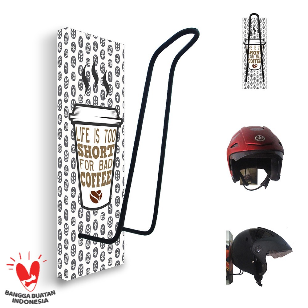 GANTUNGAN HELM - TEMPAT HELM - RAK HELM MOTOR - COFFEE 110