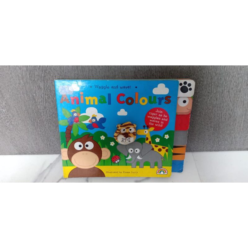 waggle and wave animal colour book hand puppet buku cerita anak buku dongeng anak