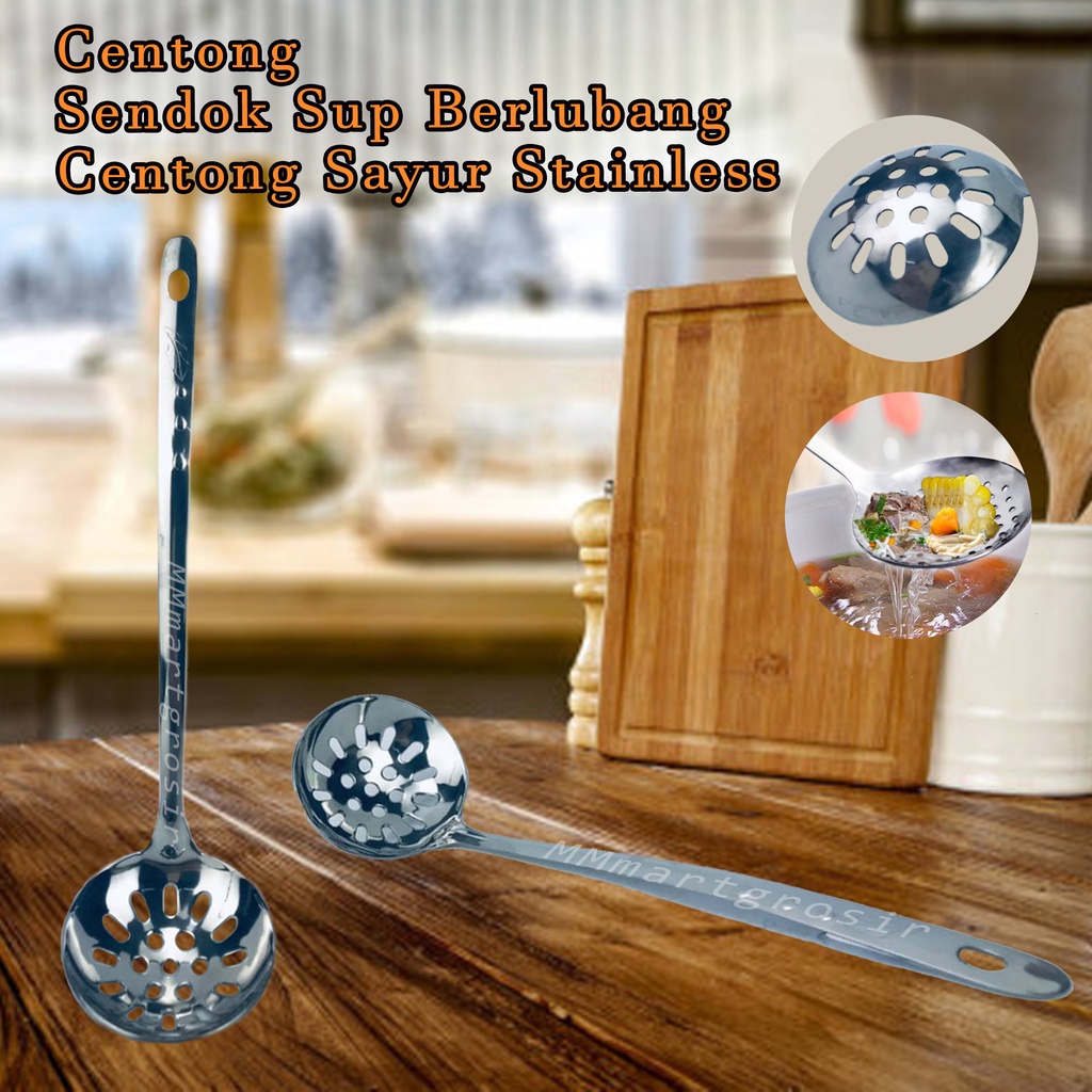 Centong / Sendok Sup Berlubang / Centong Sayur Stainless