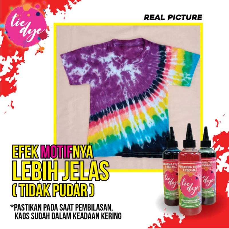 Pewarna Tie Dye / Tinta Tie Dye / Pewarna Kaos Tekstil / Tie Dye Cair / Kaos Tie Dye / 250 ml