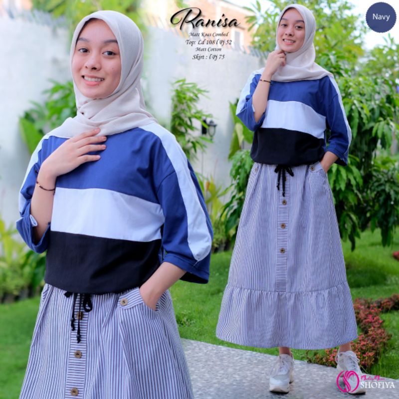 Gamis Wanita Ranisa One Set Fashion Wanita ORI Label Shofiya BTC