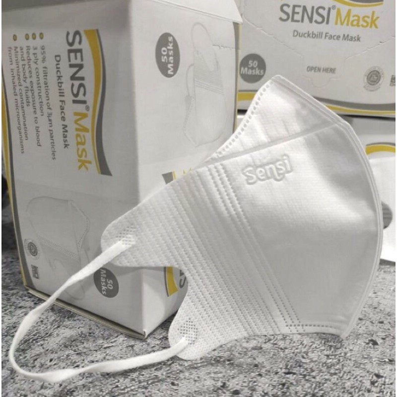 Masker Sensi DUCKBILL 3 PLY Earloop Face Mask 1 BOX 50pcs Original