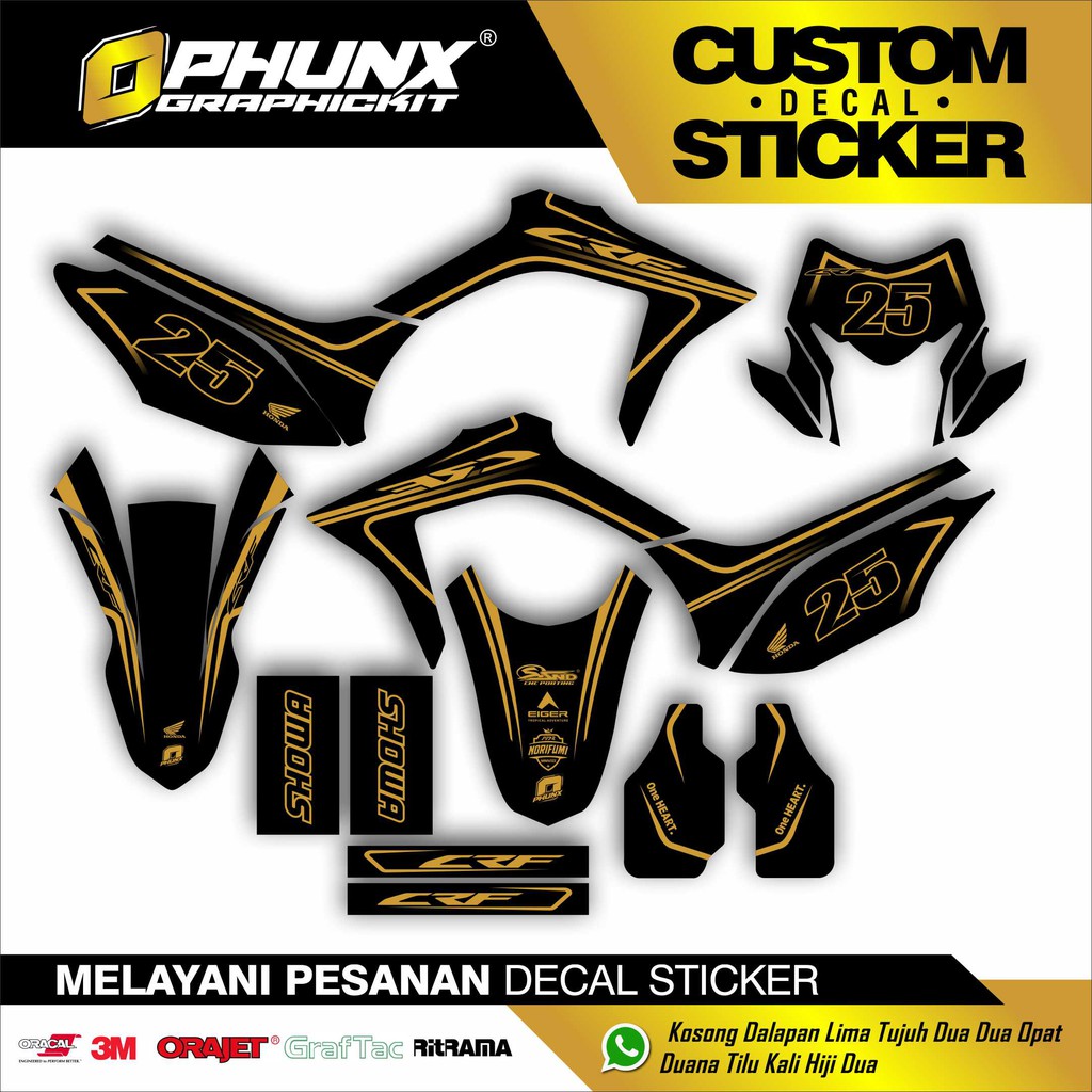 Sticker HONDA CRF 150 L Stiker Body Motor Custom No Motor Trail (8)