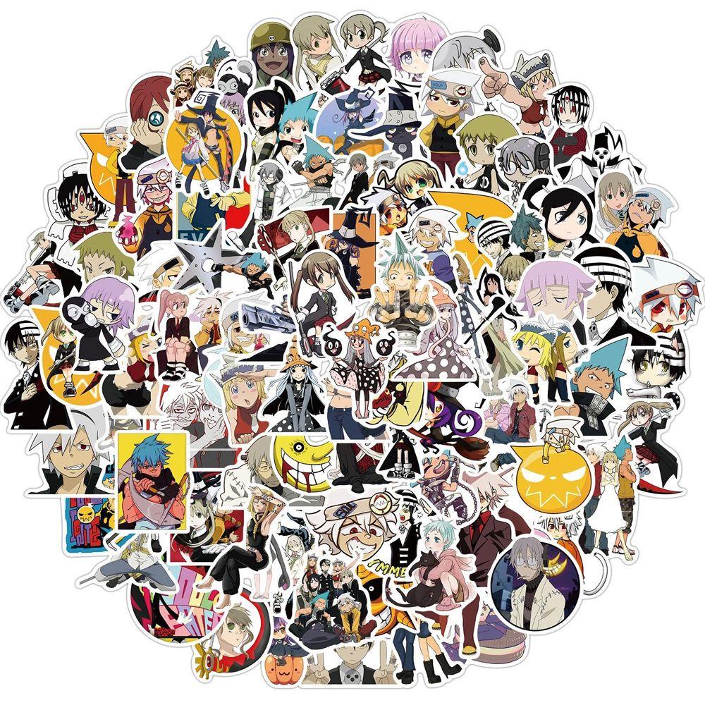 LANFY Anime Stiker Tahan Air Kreativitas Perekat Diri Stiker Bagasi Kartun Ponsel Dekorasi Skateboard Stiker DIY Scrapbooking