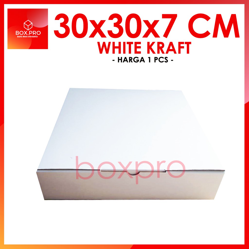 

Kardus PUTIH uk 30x30x7 cm(ECER) Die Cut Box Kotak Packing Aksesoris Baju Makanan Pizza Hijab Kue