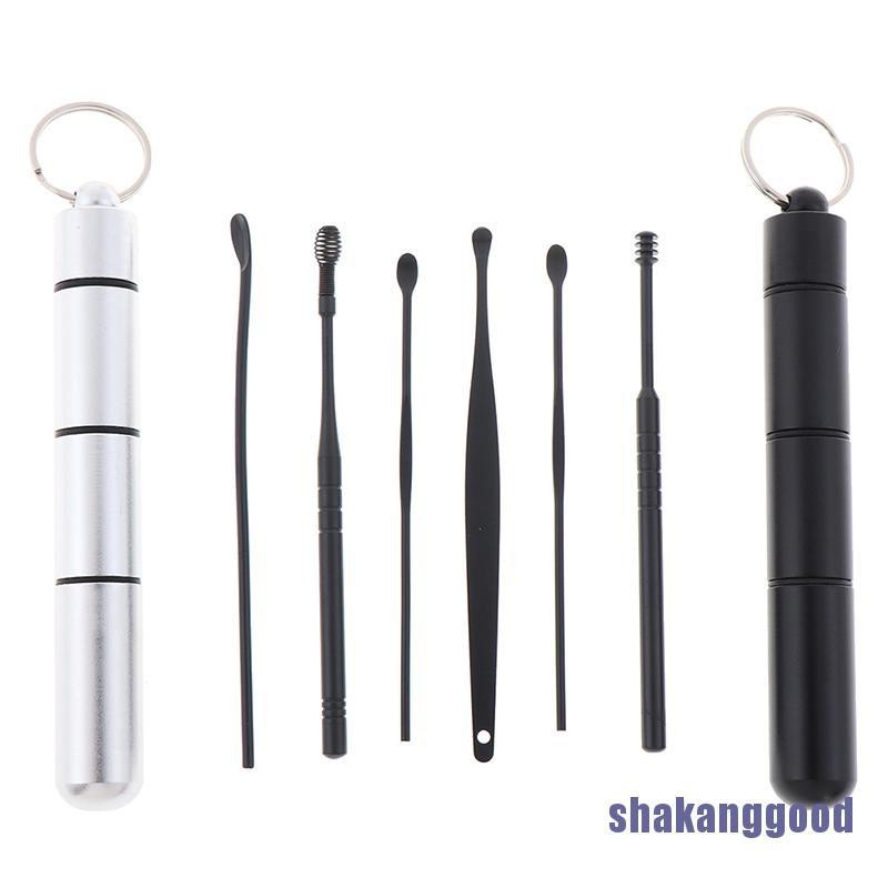 6pcs/set Earpick Portabel Untuk Membersihkan Telinga Skk